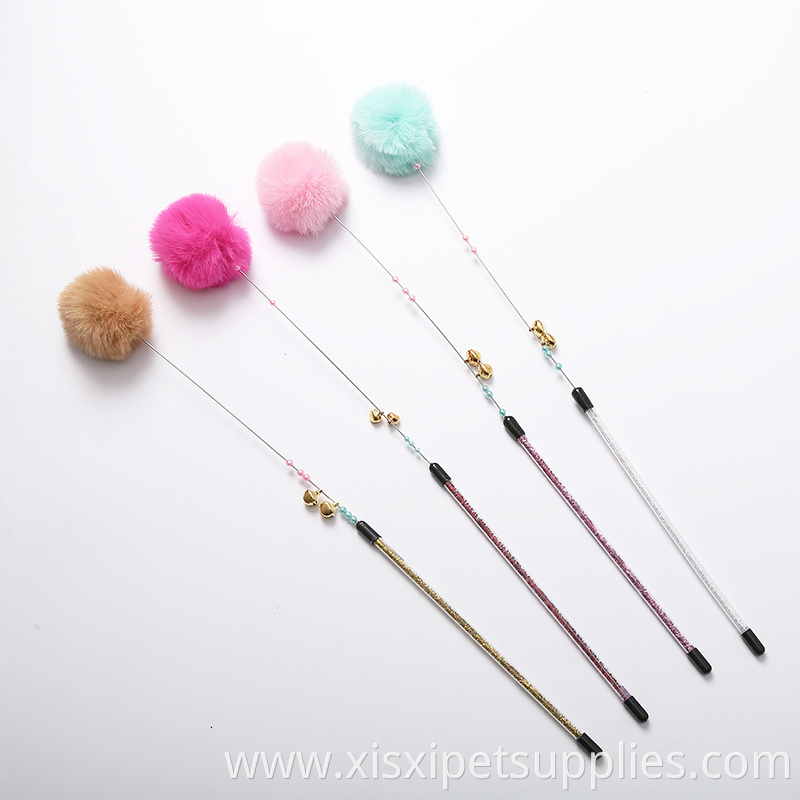 girl like colorful cat teaser toy kitten ball with bell
